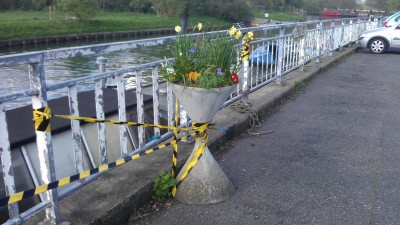 Concrete Planter Installed by Riverside Resident Marueen Symons to Maintain Her River View