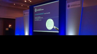 Stage at ACPO Transparency in UK Policing Event June 2013