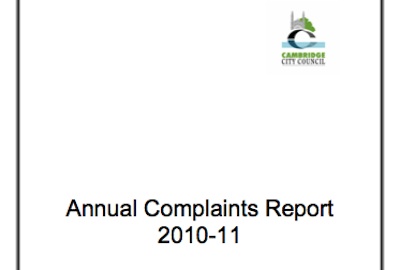 Cover of Cambridge City Council Annual Complaints Report 2010-11 