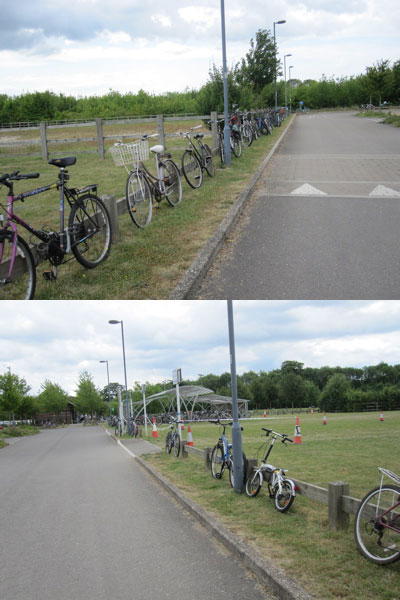 Bikes are Parked All Around the Babraham Road Park and Ride Site