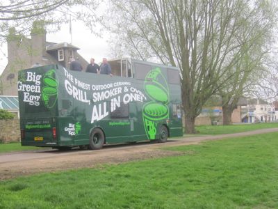 'Cheeky Sods' in the Big Green Egg BBQ Bus on Midsummer Common 