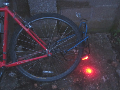 The pannier rack was left hanging off my bike after I left it Cambridge station for the day.  