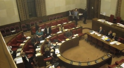 Cambridge City Councillors in the Council Chamber During a Suspension in the 17th February 2011 Full Council Meeting.