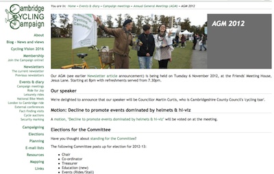 Cambridge Cycling Campaign AGM 2012 Cambridge Cycling Campaign AGM 2012