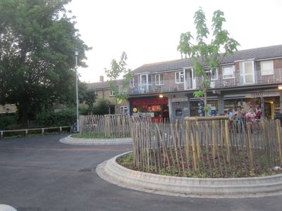 New trees outside Tesco on Campkin Road, Cambridge