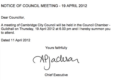 Council Summons