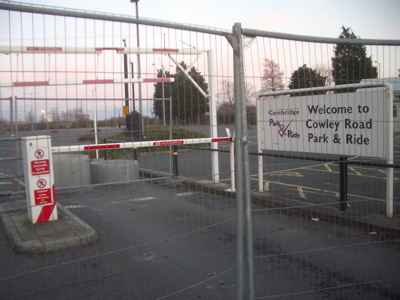 Cowley Road Park and Ride Closed