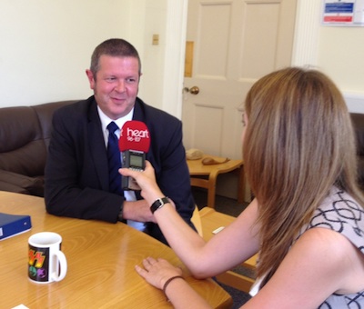 Cllr Martin Curtis with Annie Green of Heart Radio 