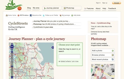 CycleStreets offers UK wide Cycle Route Planning