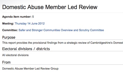 Domestic Abuse Member Led Review