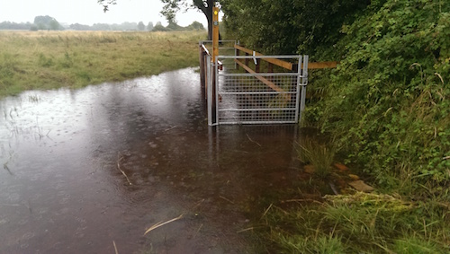 new gates and path under water