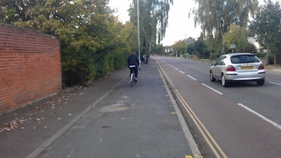 Cycle signage in North Cambridge