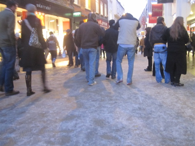 Ice on Cambridge Pavements - Petty Cury