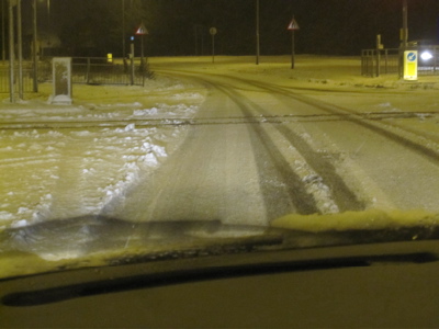 On Saturday night there was another snowfall, leaving parts of Kings' Hedges Road white.