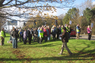 More than 50 People Joined a Walk Around Marshall Airport in Cambridge on the 15th of November to Express Support for the Company Continuing to Fly from the Airport.