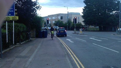 Cycle signage in North Cambridge