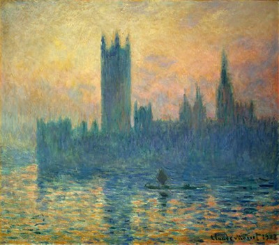 Le Parlement de Londres, soleil couchant, Claude MONET