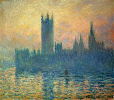 Le Parlement de Londres, soleil couchant, Claude MONET 