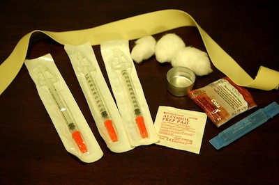 Contents of a needle exchange kit. 