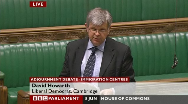 David Howarth Speaking in Parliament During An Adjournment Debate on Oakington 