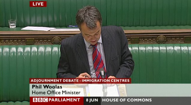 Minister Phil Woolas Speaking in Parliament During An Adjournment Debate on Oakington 