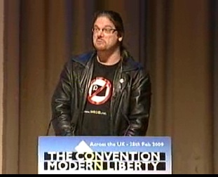 Phil Booth of No2ID speaking at the Convention on Modern Liberty