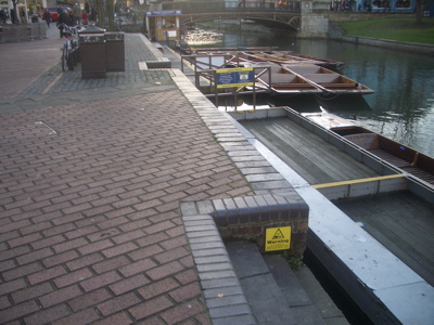 Quayside steps, Punting in Cambridge