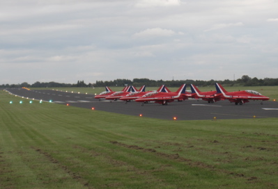 Red Arrows at Marshall Airport, Cambridge UK