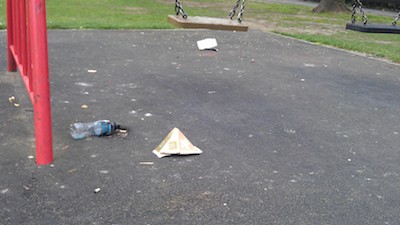 Rubbish at Campkin Road Playground