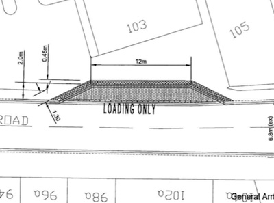 The proposed loading bay for Sainsbury's on Mill Road  - Plan