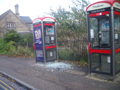 Smashed Phone Box, November 2008