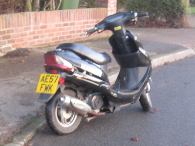 This scooter was being ridden dangerously through Arbury today. 