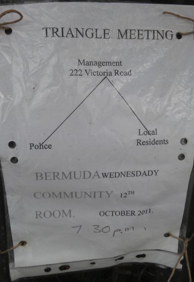 Poster advertising the October 2011 Triangle meeting.