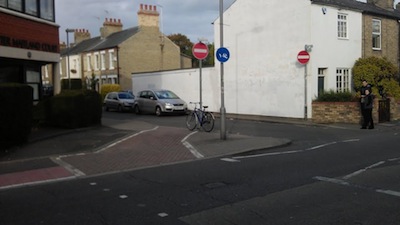 Cycle signage in North Cambridge